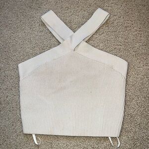 Babaton Cream Cross-Back Tank Top